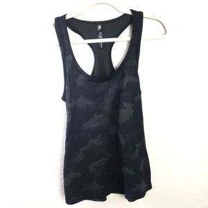 90 Degree by Reflex Black Camo Racer Back Work Out Top Size Small